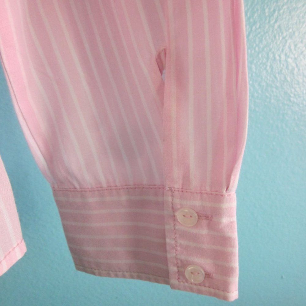 Seidensticker Womens Size 8 Pink Striped Button Front Shirt Size 42 - Picture 11 of 14